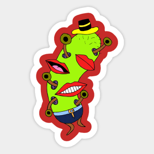 Creepy Worm Sticker